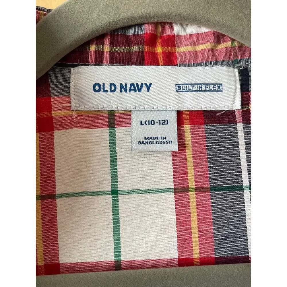 Old Navy Boys Button Down Dress Shirt Size L (10/12)